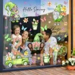 Whaline 106Pcs Spring Window Clings Watercolor Spring Gnome ... - Image 5