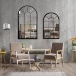 Wall Mirror Window Decorative Mirrors Arched Farmhouse for L... - Image 9