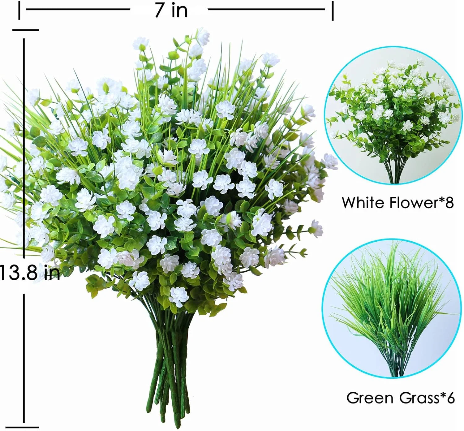 14pcs Artificial Flowers Outdoor UV Resistant Bulk Fake Plas... - Image 6