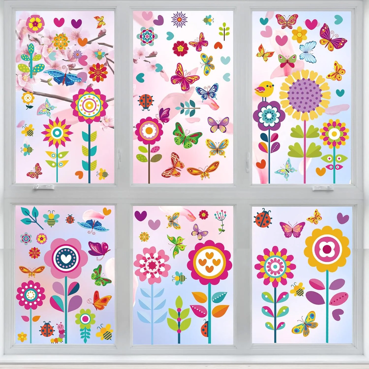 109 PCS Spring Summer Window Stickers, 9 Sheets Summer Windo... - Image 2