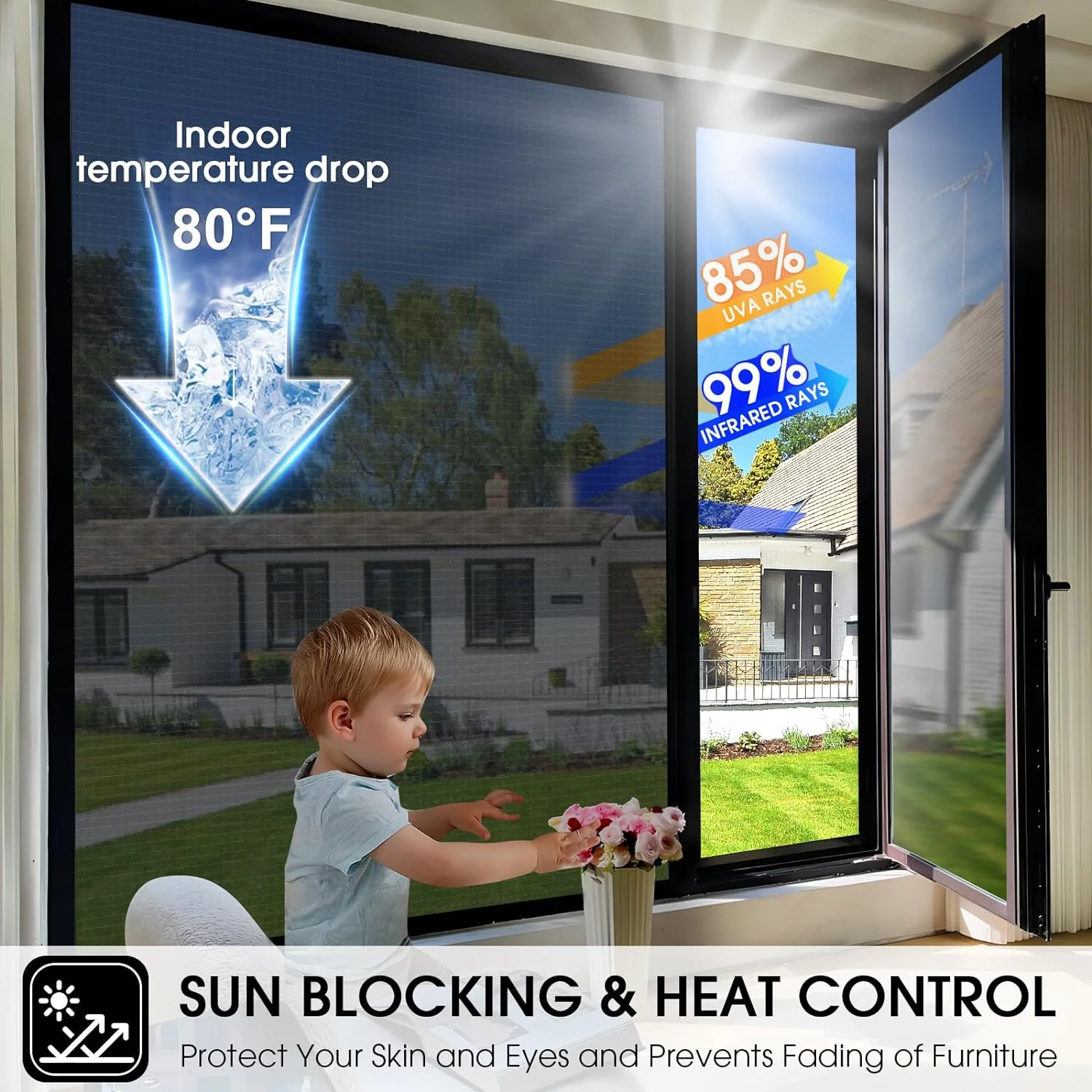 Beautysaid One Way Privacy Window Film, Window Tint for Home... - Image 3