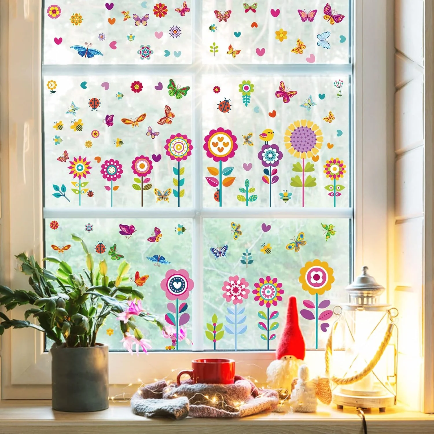 109 PCS Spring Summer Window Stickers, 9 Sheets Summer Windo... - Image 6
