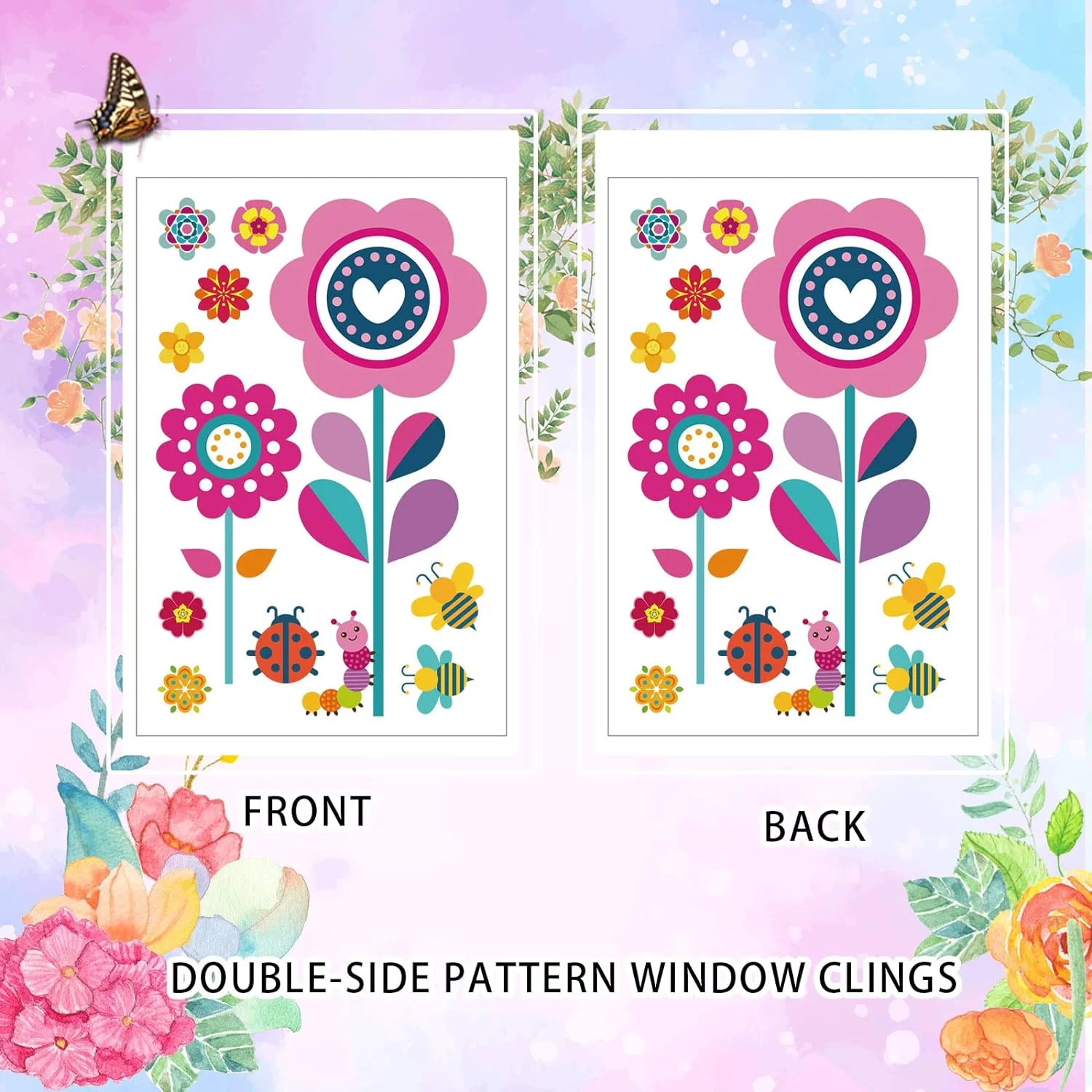 109 PCS Spring Summer Window Stickers, 9 Sheets Summer Windo... - Image 5