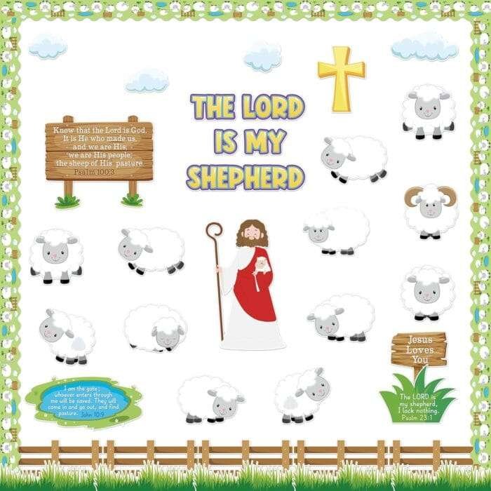 105Pcs Back to School Jesus Christian Bulletin Board Classro