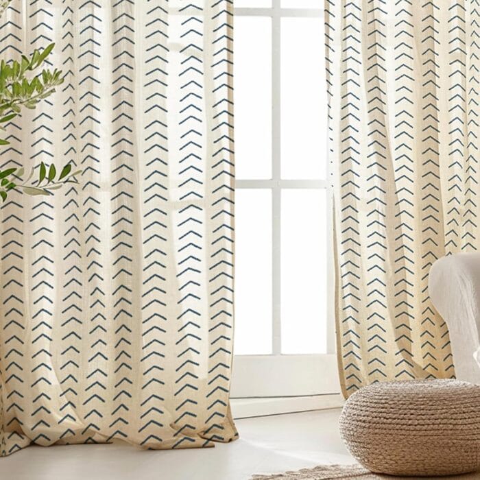 1729706007 jinchan Printed Linen Curtains 96 Inches Long 2 Panels Boho