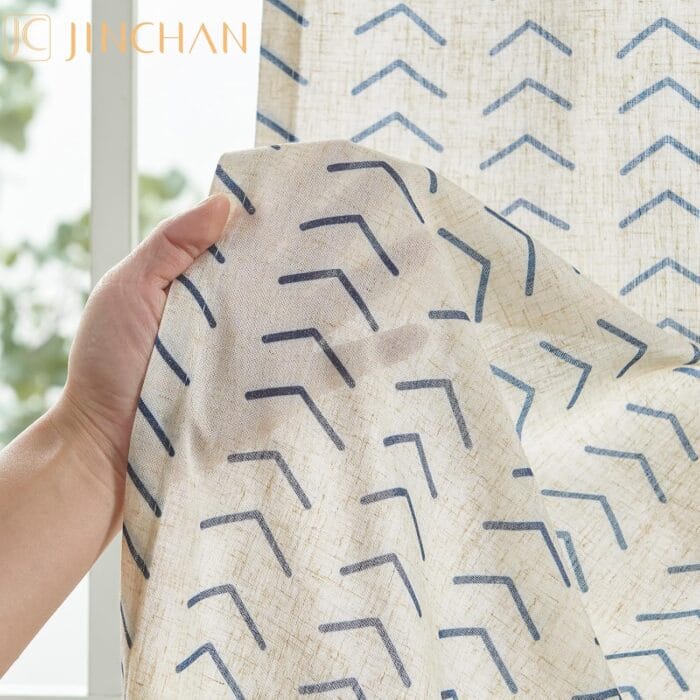 1729706010 jinchan Printed Linen Curtains 96 Inches Long 2 Panels Boho
