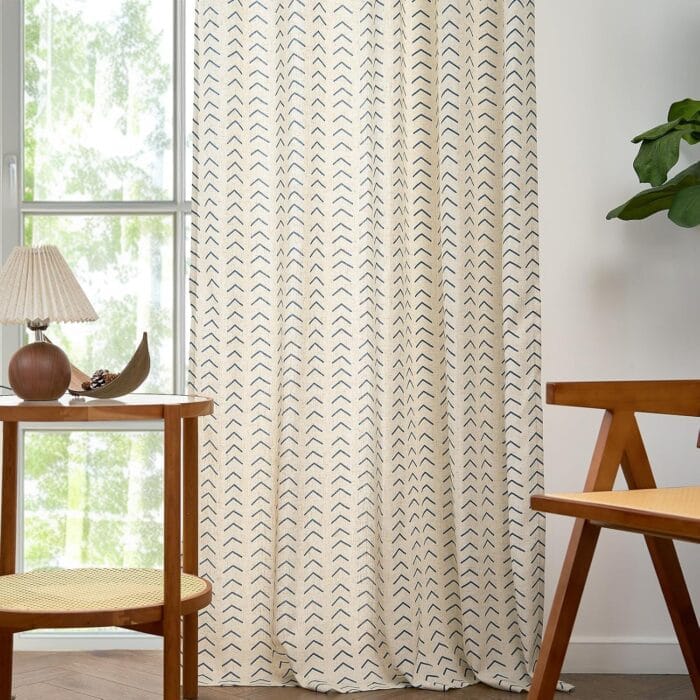 1729706016 jinchan Printed Linen Curtains 96 Inches Long 2 Panels Boho