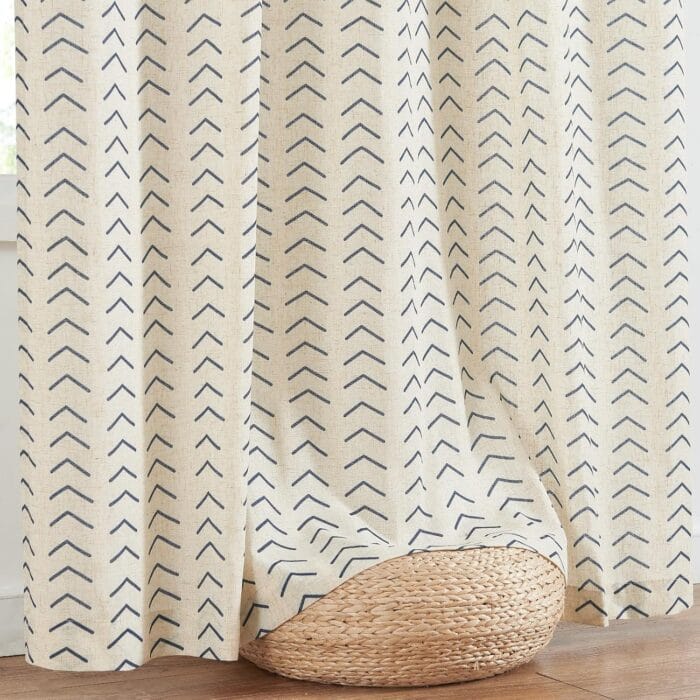 1729706021 jinchan Printed Linen Curtains 96 Inches Long 2 Panels Boho