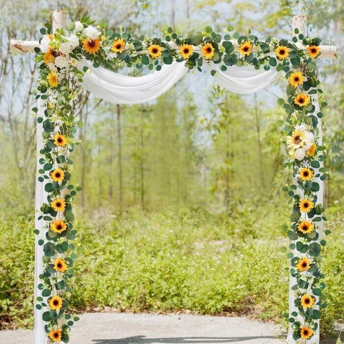 1729792840 Uieke 2 Pack Artificial Sunflower Garland 6ftStrand Silk S