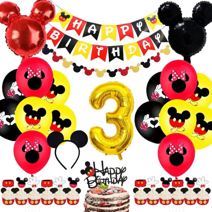 1729793756 Mickey 3rd Birthday Party Supplies Mickey 3 Years Old Decor