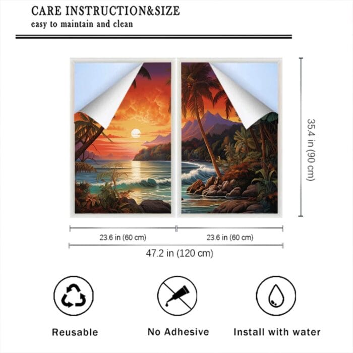1729879030 Colorful Sunset Seascape Window Film Sun Blocking Ocean Moun