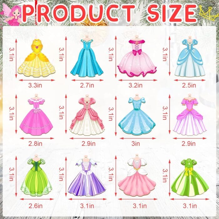 1729880841 Amyhill 24 Pieces of Princess Fit Christmas Ornaments are De