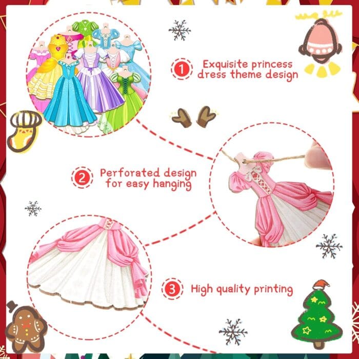 1729880844 Amyhill 24 Pieces of Princess Fit Christmas Ornaments are De