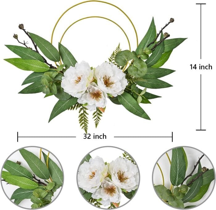 1729966412 Spring Wreath for Front Door Eucalyptus Door Wreaths with W