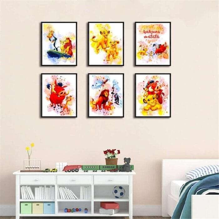 1730400093 IVYILA Lion King Poster Simba Watercolor Prints Wall Art Dec