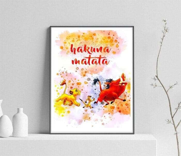 1730400099 IVYILA Lion King Poster Simba Watercolor Prints Wall Art Dec