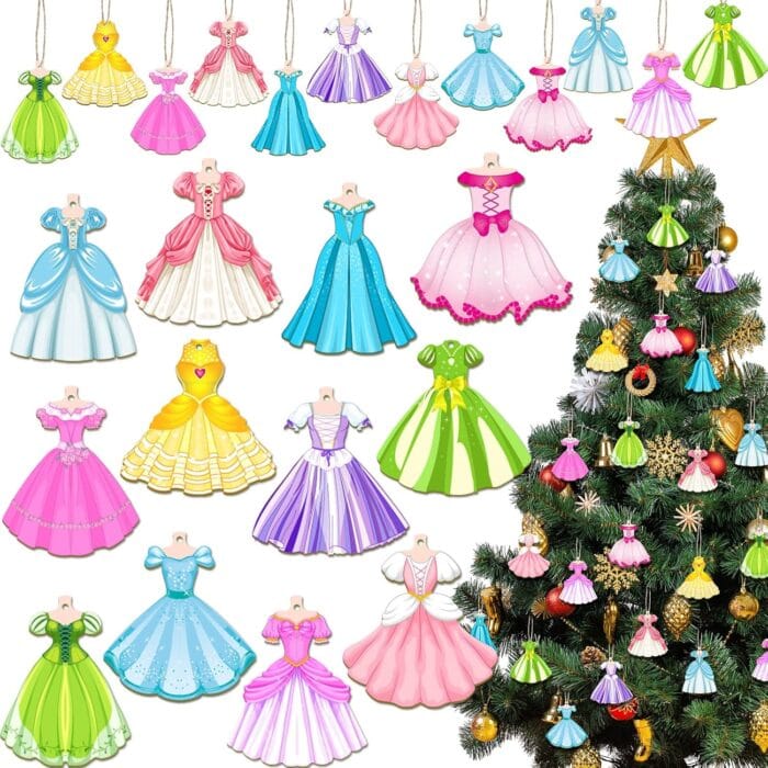 Amyhill 24 Pieces of Princess Fit Christmas Ornaments are De