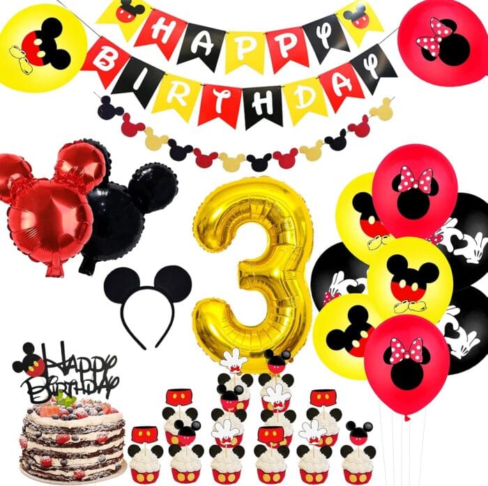 Mickey 3rd Birthday Party Supplies Mickey 3 Years Old Decor
