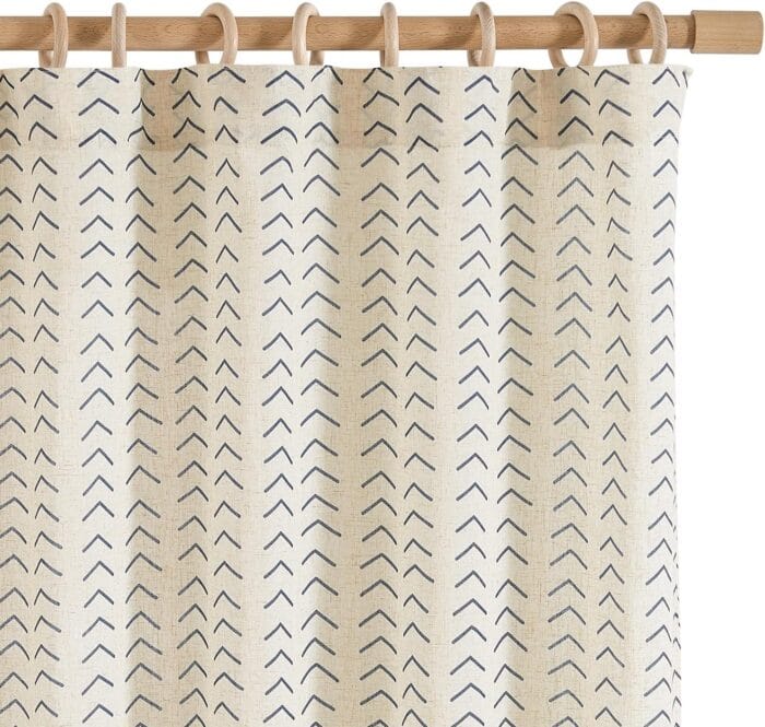 jinchan Printed Linen Curtains 96 Inches Long 2 Panels Boho