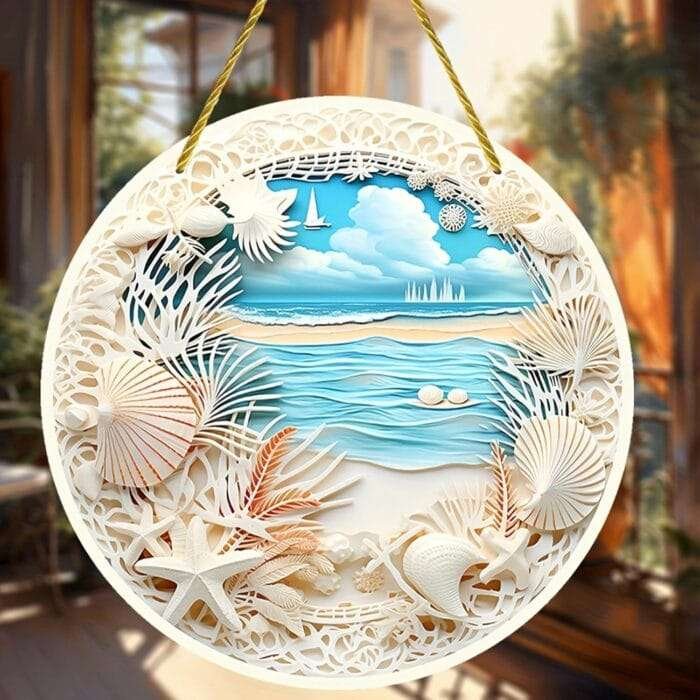 1730658834 5.9 Acrylic Window Hanging Summer Beach Shells Window Han