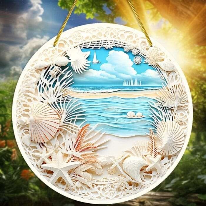 1730658836 5.9 Acrylic Window Hanging Summer Beach Shells Window Han