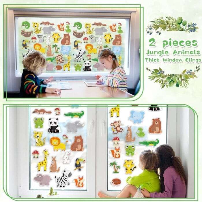 1730745044 gisgfim Jungle Animals Thick Window Clings 3D Zoo Animals Wi