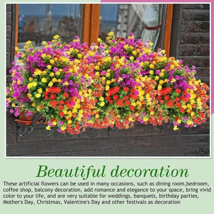 1731860950 WILLBOND 36 Bundles Artificial Flowers Outdoor UV Resistant