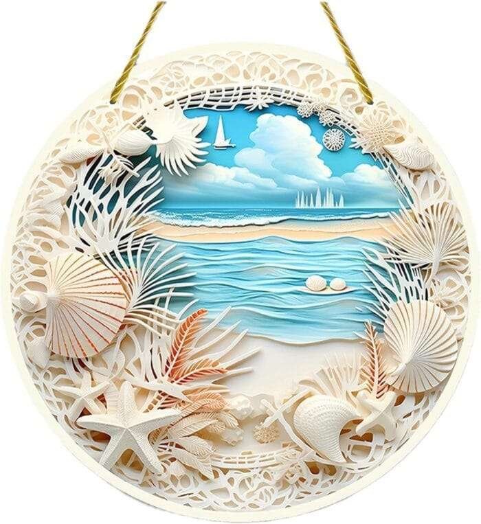 5.9 Acrylic Window Hanging Summer Beach Shells Window Han