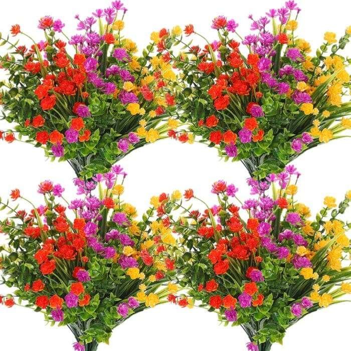 WILLBOND 36 Bundles Artificial Flowers Outdoor UV Resistant